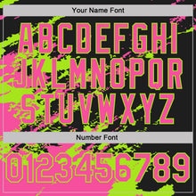 Load image into Gallery viewer, Custom Black Pink-Neon Green Brush Stroke Shatter Splatter Performance Polo Shirt
