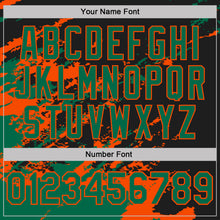 Загрузить изображение в средство просмотра галереи, Custom Black Kelly Green-Orange Brush Stroke Shatter Splatter Performance Polo Shirt
