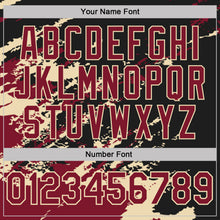 Charger l'image dans la galerie, Custom Black Crimson-Cream Brush Stroke Shatter Splatter Performance Polo Shirt
