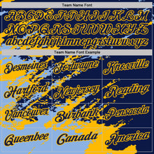 Load image into Gallery viewer, Custom Navy Light Blue-Gold Brush Stroke Shatter Splatter Performance Polo Shirt
