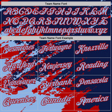 Charger l'image dans la galerie, Custom Navy Light Blue-Red Brush Stroke Shatter Splatter Performance Polo Shirt

