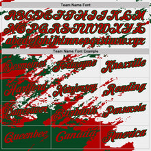 Load image into Gallery viewer, Custom White Red-Green Brush Stroke Shatter Splatter Performance Polo Shirt
