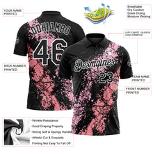 Загрузить изображение в средство просмотра галереи, Custom Black Light Pink Medium Pink-White Dripping Splatter Cracked Texture Performance Polo Shirt

