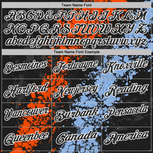 Charger l'image dans la galerie, Custom Black Orange Light Blue-White Dripping Splatter Cracked Texture Performance Polo Shirt
