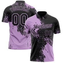 Laden Sie das Bild in den Galerie-Viewer, Custom Black-Light Purple Distressed Scratch Brush Stroke Performance Polo Shirt
