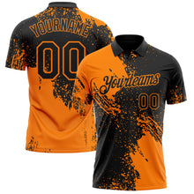 Load image into Gallery viewer, Custom Black-Bay Orange Distressed Scratch Brush Stroke Performance Polo Shirt
