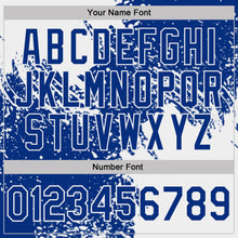 Load image into Gallery viewer, Custom Royal-White Distressed Scratch Brush Stroke Performance Polo Shirt
