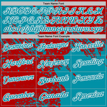 Laden Sie das Bild in den Galerie-Viewer, Custom Red Teal-White Distressed Scratch Brush Stroke Performance Polo Shirt

