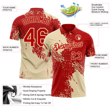 Load image into Gallery viewer, Custom Red-Cream Distressed Scratch Brush Stroke Performance Polo Shirt
