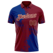 Laden Sie das Bild in den Galerie-Viewer, Custom Crimson Royal-Cream Distressed Scratch Brush Stroke Performance Polo Shirt
