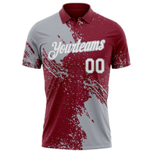 Load image into Gallery viewer, Custom Crimson White-Gray Distressed Scratch Brush Stroke Performance Polo Shirt
