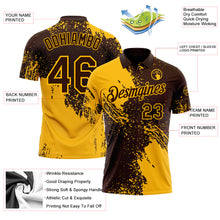 Laden Sie das Bild in den Galerie-Viewer, Custom Brown-Gold Distressed Scratch Brush Stroke Performance Polo Shirt
