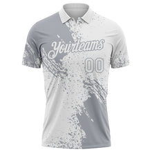 Load image into Gallery viewer, Custom White-Gray Distressed Scratch Brush Stroke Performance Polo Shirt
