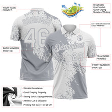 Load image into Gallery viewer, Custom White-Gray Distressed Scratch Brush Stroke Performance Polo Shirt
