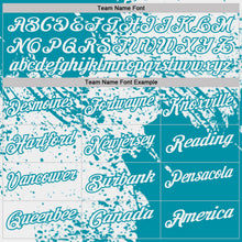 Load image into Gallery viewer, Custom White-Teal Distressed Scratch Brush Stroke Performance Polo Shirt
