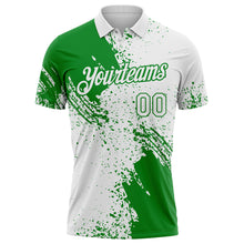 Load image into Gallery viewer, Custom White-Grass Green Distressed Scratch Brush Stroke Performance Polo Shirt

