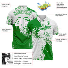 Load image into Gallery viewer, Custom White-Grass Green Distressed Scratch Brush Stroke Performance Polo Shirt
