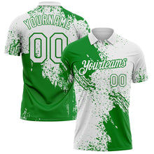 Load image into Gallery viewer, Custom White-Grass Green Distressed Scratch Brush Stroke Performance Polo Shirt
