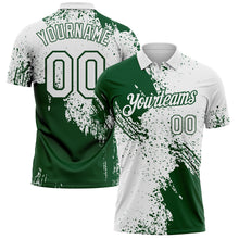 Load image into Gallery viewer, Custom White-Green Distressed Scratch Brush Stroke Performance Polo Shirt
