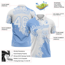 Load image into Gallery viewer, Custom White-Light Blue Distressed Scratch Brush Stroke Performance Polo Shirt
