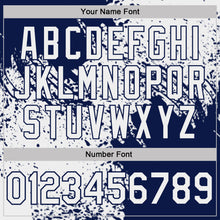Load image into Gallery viewer, Custom White-Navy Distressed Scratch Brush Stroke Performance Polo Shirt
