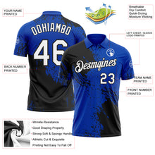 Load image into Gallery viewer, Custom Thunder Blue White-Black Distressed Scratch Brush Stroke Performance Polo Shirt
