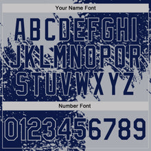 Load image into Gallery viewer, Custom Navy-Gray Distressed Scratch Brush Stroke Performance Polo Shirt
