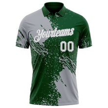 Load image into Gallery viewer, Custom Green White-Gray Distressed Scratch Brush Stroke Performance Polo Shirt
