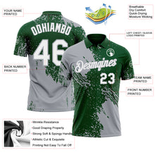 Load image into Gallery viewer, Custom Green White-Gray Distressed Scratch Brush Stroke Performance Polo Shirt
