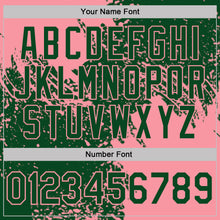 Load image into Gallery viewer, Custom Green-Medium Pink Distressed Scratch Brush Stroke Performance Polo Shirt
