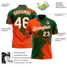 Load image into Gallery viewer, Custom Green White-Orange Distressed Scratch Brush Stroke Performance Polo Shirt
