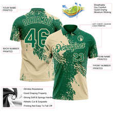 Laden Sie das Bild in den Galerie-Viewer, Custom Kelly Green-Cream Distressed Scratch Brush Stroke Performance Polo Shirt
