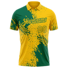 Load image into Gallery viewer, Custom Yellow-Kelly Green Distressed Scratch Brush Stroke Performance Polo Shirt

