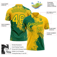 Load image into Gallery viewer, Custom Yellow-Kelly Green Distressed Scratch Brush Stroke Performance Polo Shirt
