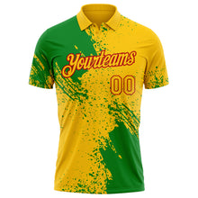 Load image into Gallery viewer, Custom Yellow Grass Green-Red Distressed Scratch Brush Stroke Performance Polo Shirt
