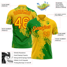 Load image into Gallery viewer, Custom Yellow Grass Green-Red Distressed Scratch Brush Stroke Performance Polo Shirt
