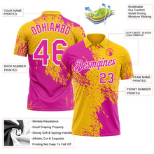 Load image into Gallery viewer, Custom Yellow Deep Pink-White Distressed Scratch Brush Stroke Performance Polo Shirt

