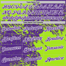 Загрузить изображение в средство просмотра галереи, Custom Purple Neon Green-White Distressed Scratch Brush Stroke Performance Polo Shirt
