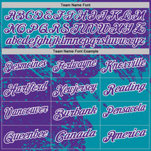 Загрузить изображение в средство просмотра галереи, Custom Purple Teal-White Distressed Scratch Brush Stroke Performance Polo Shirt
