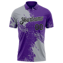 Load image into Gallery viewer, Custom Purple Black-Gray Distressed Scratch Brush Stroke Performance Polo Shirt
