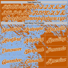 Загрузить изображение в средство просмотра галереи, Custom Light Blue Texas Orange-Cream Distressed Scratch Brush Stroke Performance Polo Shirt
