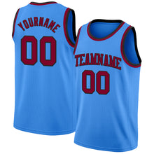 Laden Sie das Bild in den Galerie-Viewer, Custom Powder Blue Maroon-Black Authentic Basketball Jersey

