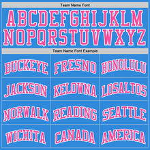 Laden Sie das Bild in den Galerie-Viewer, Custom Powder Blue Pink-White Authentic Basketball Jersey
