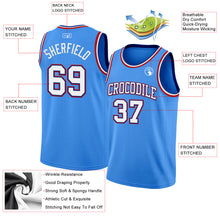 Laden Sie das Bild in den Galerie-Viewer, Custom Powder Blue White Royal-Red Authentic Basketball Jersey
