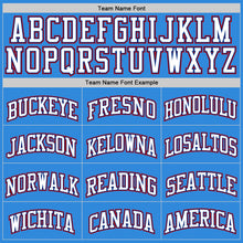 Laden Sie das Bild in den Galerie-Viewer, Custom Powder Blue White Royal-Red Authentic Basketball Jersey
