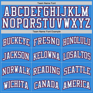 Custom Powder Blue White Royal-Red Authentic Basketball Jersey