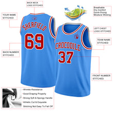 Laden Sie das Bild in den Galerie-Viewer, Custom Powder Blue Red-White Authentic Basketball Jersey
