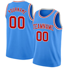 Laden Sie das Bild in den Galerie-Viewer, Custom Powder Blue Red-White Authentic Basketball Jersey
