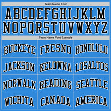 Laden Sie das Bild in den Galerie-Viewer, Custom Powder Blue Black-White Authentic Basketball Jersey
