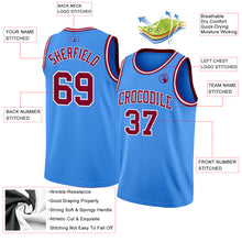 Laden Sie das Bild in den Galerie-Viewer, Custom Powder Blue Maroon-White Authentic Basketball Jersey
